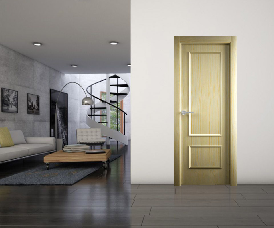 Puerta basic calssic Lisa V Moldura en una habitación